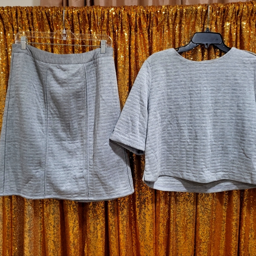 Skirt set with matching crop top